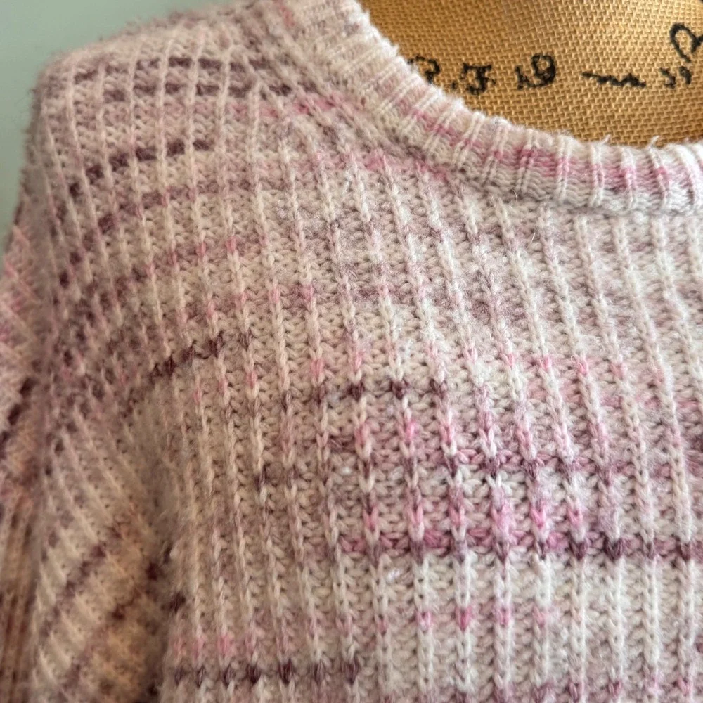 Splendid Womens Space Dye Wool Preppy‎ Cozy Knit Pullover Sweater Pink Medium